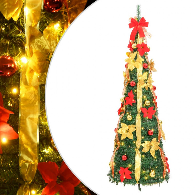 Sztuczna choinka typu pop-up, 50 LED, zielona, 120 cm