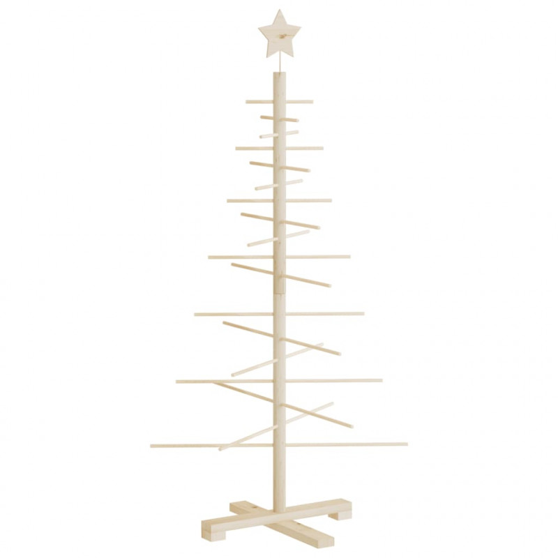 Drewniana choinka do udekorowania, 125 cm, lite drewno sosnowe