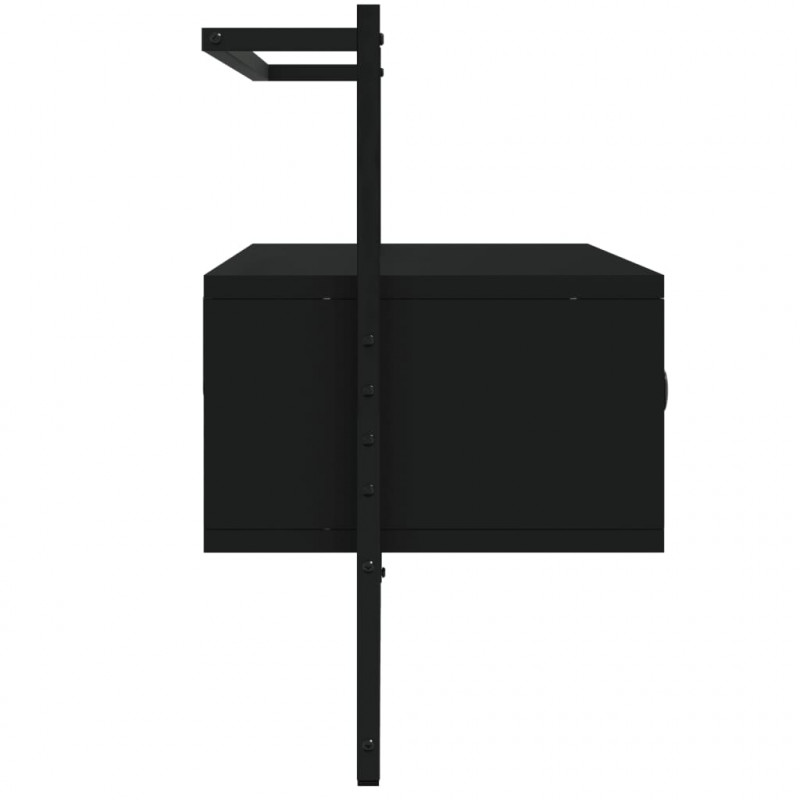 Szafka pod telewizor, ścienna, czarna, 100,5x30x51 cm