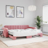 Sofa rozsuwana, różowa, 80x200 cm, aksamit