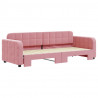 Sofa rozsuwana, różowa, 80x200 cm, aksamit