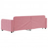 Sofa rozsuwana, różowa, 80x200 cm, aksamit