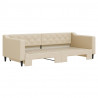 Sofa rozsuwana, kremowa, 90x200 cm, tkanina