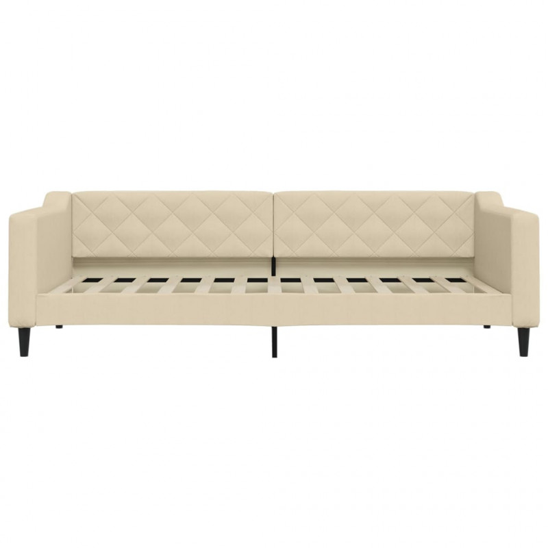 Sofa rozsuwana, kremowa, 90x200 cm, tkanina