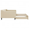 Sofa rozsuwana, kremowa, 90x200 cm, tkanina