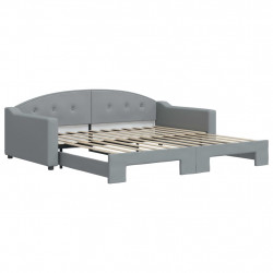 Sofa rozsuwana, jasnoszara, 100x200 cm, tkanina