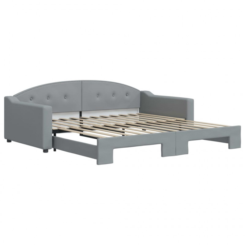 Sofa rozsuwana, jasnoszara, 100x200 cm, tkanina