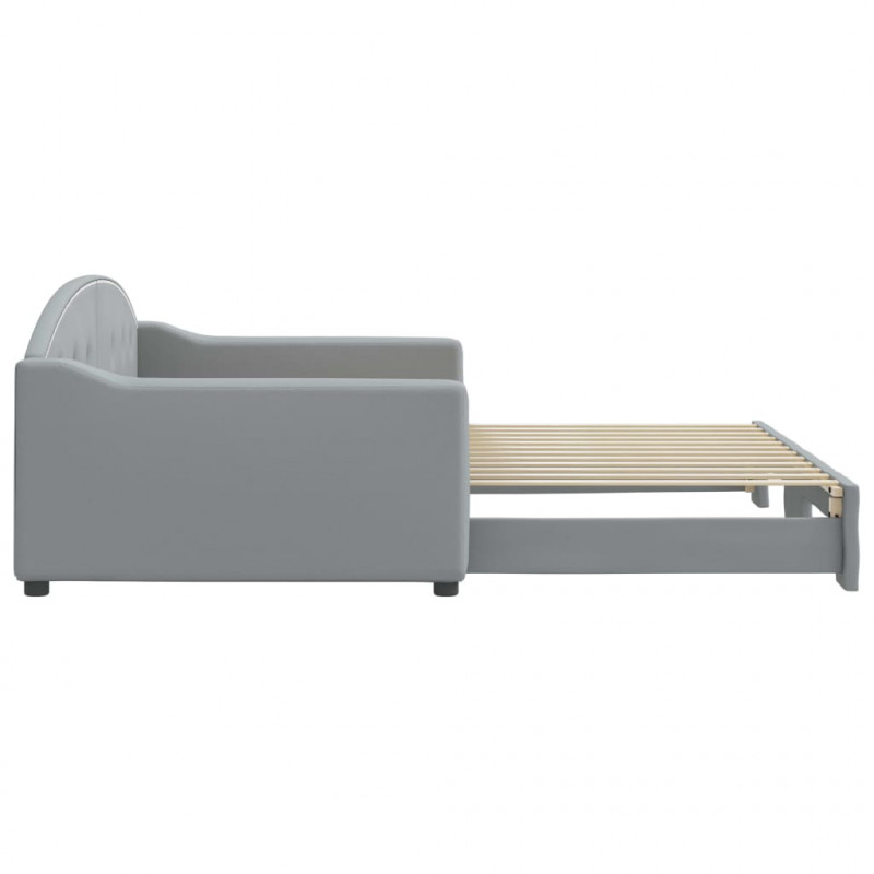 Sofa rozsuwana, jasnoszara, 100x200 cm, tkanina