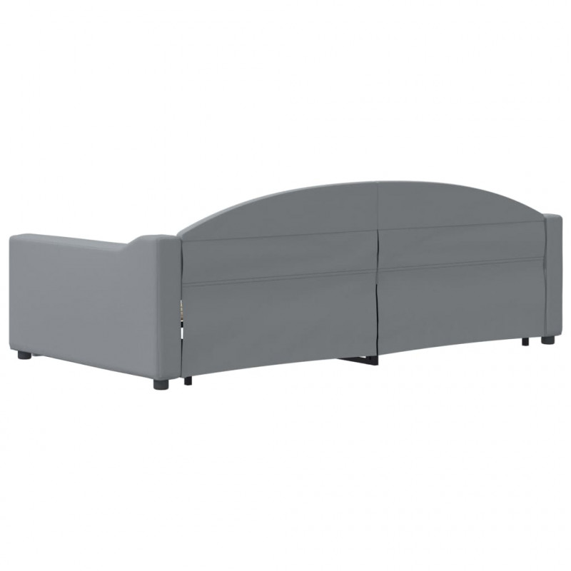 Sofa rozsuwana, jasnoszara, 100x200 cm, tkanina