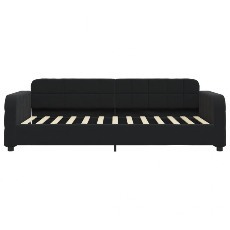 Sofa rozsuwana, czarna, 90x200 cm, aksamit