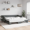 Sofa rozsuwana, ciemnoszara, 100x200 cm, tkanina