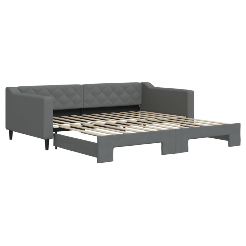 Sofa rozsuwana, ciemnoszara, 100x200 cm, tkanina