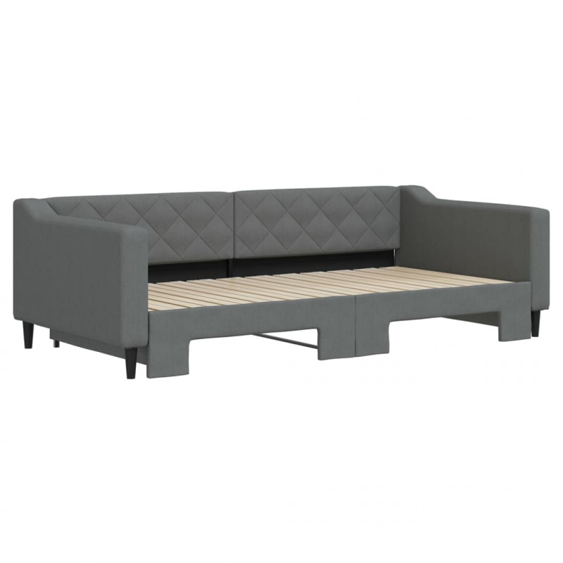 Sofa rozsuwana, ciemnoszara, 100x200 cm, tkanina