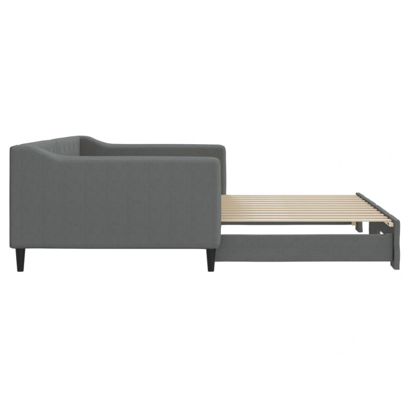 Sofa rozsuwana, ciemnoszara, 100x200 cm, tkanina