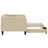 Sofa rozsuwana, kremowa, 90x200 cm, tkanina