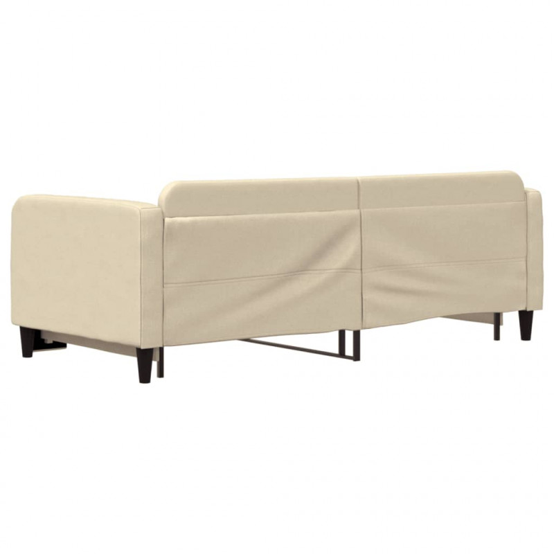 Sofa rozsuwana, kremowa, 90x200 cm, tkanina