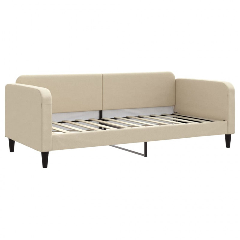 Sofa rozsuwana, kremowa, 90x200 cm, tkanina