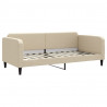 Sofa rozsuwana, kremowa, 90x200 cm, tkanina