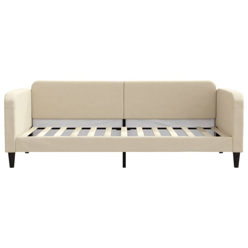 Sofa rozsuwana, kremowa, 90x200 cm, tkanina