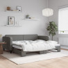 Sofa rozsuwana, ciemnoszara, 90x200 cm, tkanina