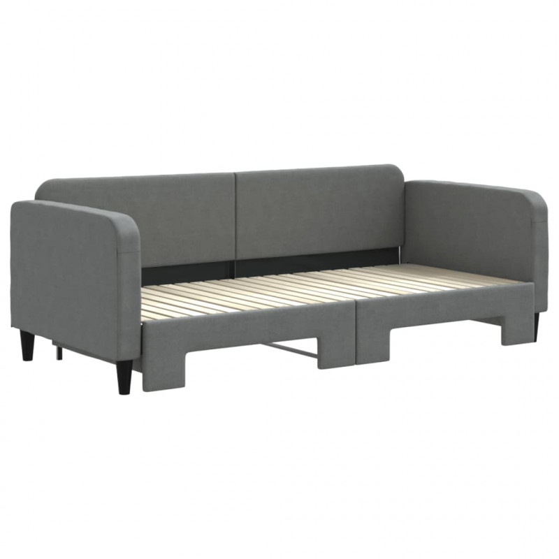 Sofa rozsuwana, ciemnoszara, 90x200 cm, tkanina