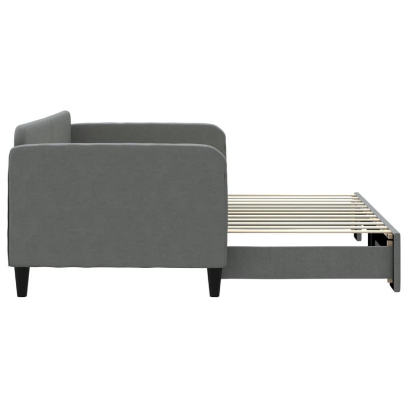 Sofa rozsuwana, ciemnoszara, 90x200 cm, tkanina
