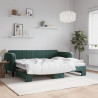 Sofa rozsuwana, ciemnozielona, 80x200 cm, aksamit