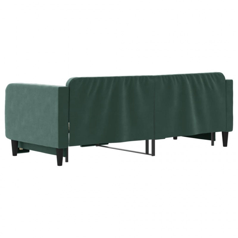 Sofa rozsuwana, ciemnozielona, 80x200 cm, aksamit
