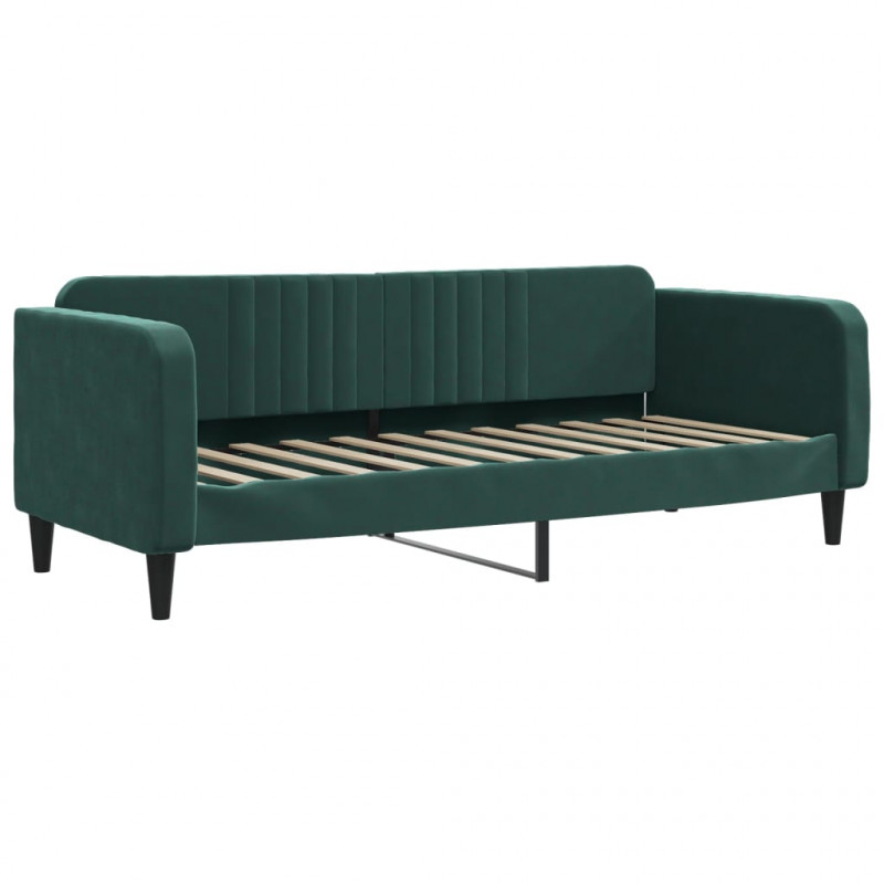 Sofa rozsuwana, ciemnozielona, 80x200 cm, aksamit