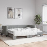 Sofa rozsuwana, jasnoszara, 90x200 cm, tkanina