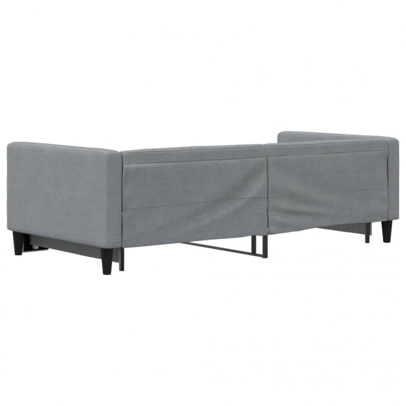Sofa rozsuwana, jasnoszara, 90x200 cm, tkanina