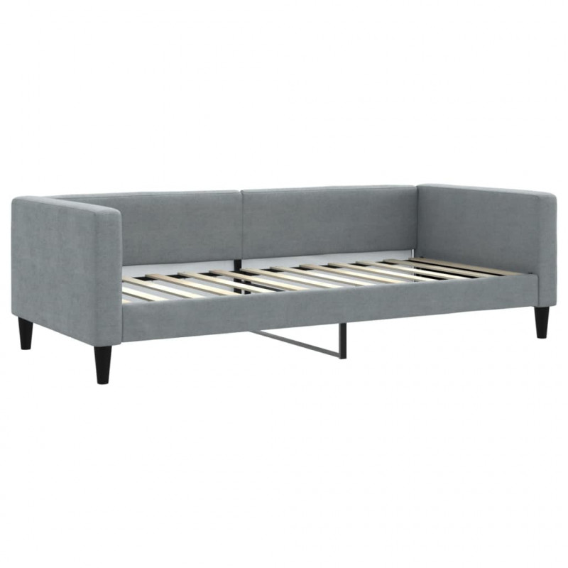 Sofa rozsuwana, jasnoszara, 90x200 cm, tkanina