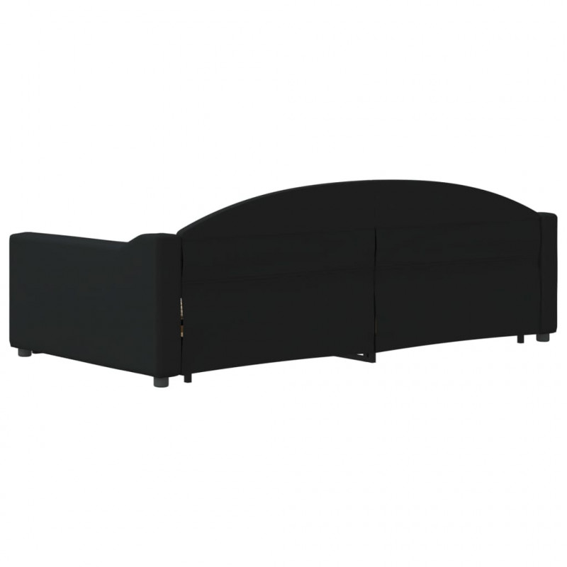 Sofa rozsuwana, czarna, 100x200 cm, tkanina