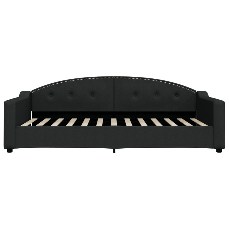 Sofa rozsuwana, czarna, 100x200 cm, tkanina