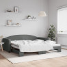 Sofa rozsuwana, ciemnoszara, 100x200 cm, tkanina