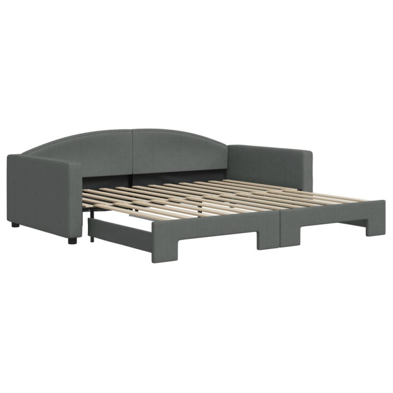 Sofa rozsuwana, ciemnoszara, 100x200 cm, tkanina