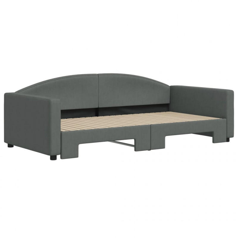 Sofa rozsuwana, ciemnoszara, 100x200 cm, tkanina