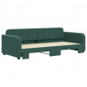 Sofa rozsuwana, ciemnozielona, 90x200 cm, aksamit