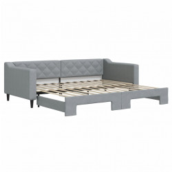 Sofa rozsuwana, jasnoszara, 90x200 cm, tkanina