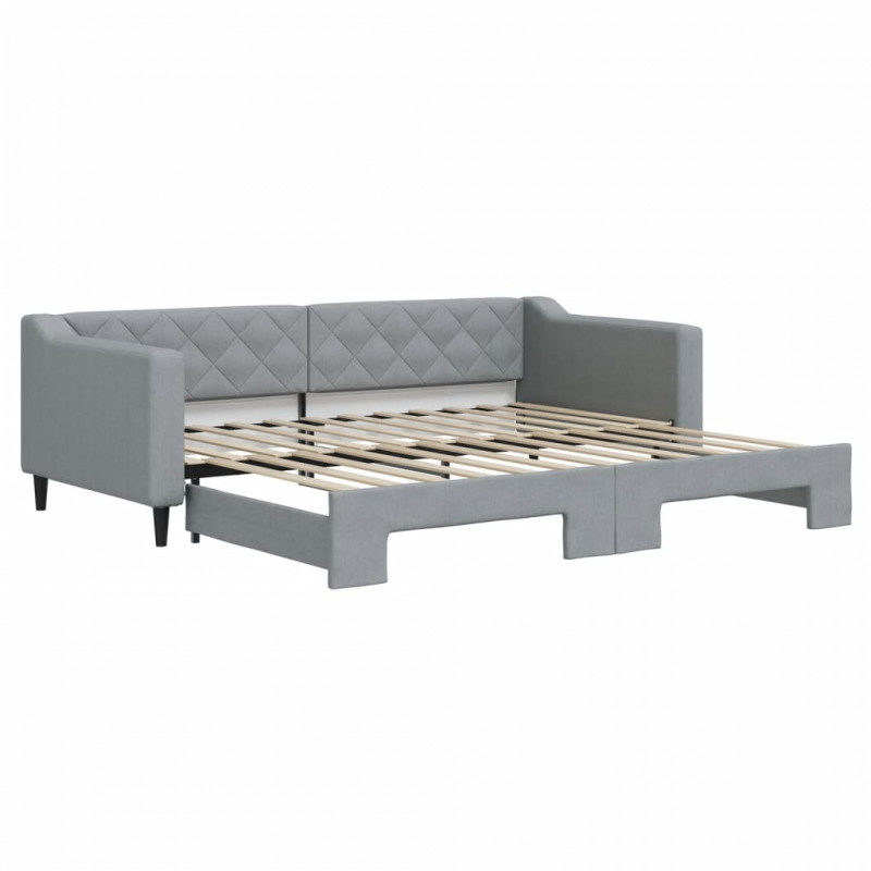 Sofa rozsuwana, jasnoszara, 90x200 cm, tkanina
