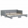 Sofa rozsuwana, jasnoszara, 90x200 cm, tkanina