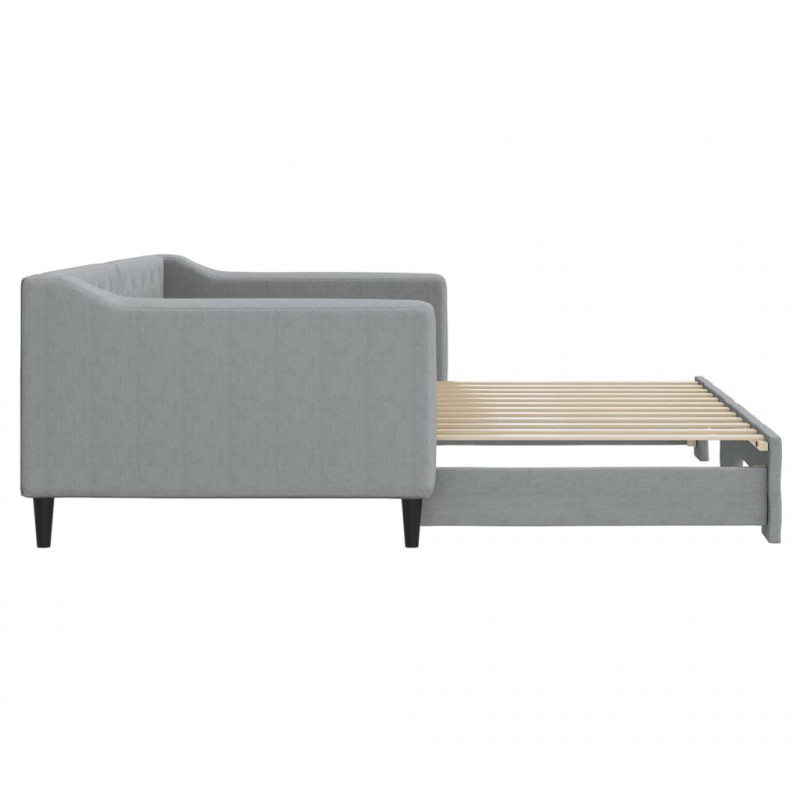 Sofa rozsuwana, jasnoszara, 90x200 cm, tkanina