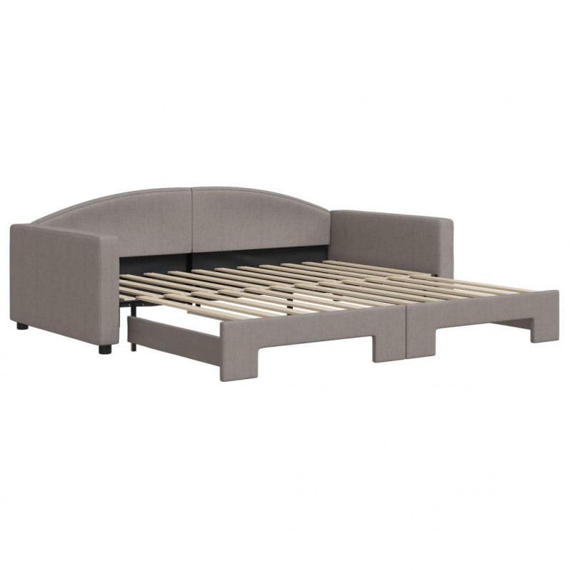 Sofa rozsuwana, kolor taupe, 100x200 cm, tkanina