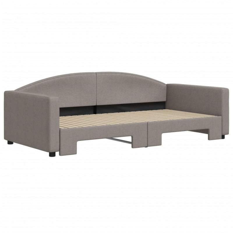 Sofa rozsuwana, kolor taupe, 100x200 cm, tkanina