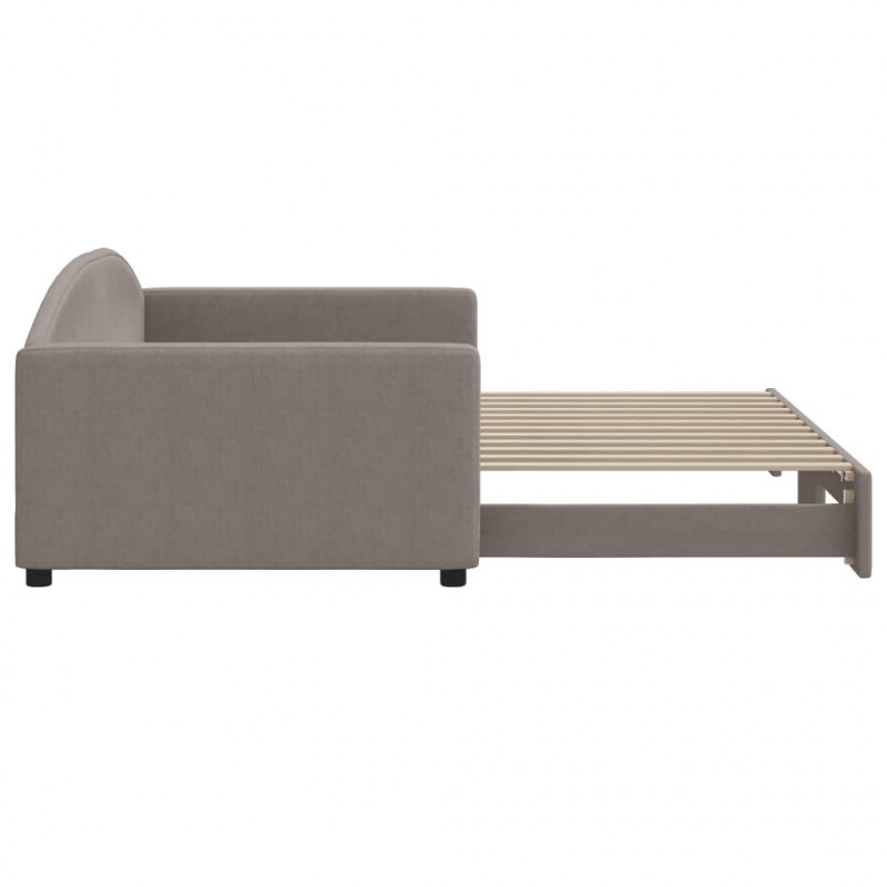 Sofa rozsuwana, kolor taupe, 100x200 cm, tkanina