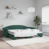 Sofa rozsuwana, ciemnozielona, 90x200 cm, aksamit