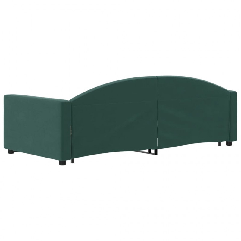 Sofa rozsuwana, ciemnozielona, 90x200 cm, aksamit