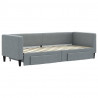 Sofa rozsuwana z szufladami, jasnoszara, 80x200 cm, tkanina