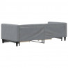 Sofa rozsuwana z szufladami, jasnoszara, 80x200 cm, tkanina