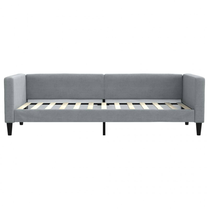 Sofa rozsuwana z szufladami, jasnoszara, 80x200 cm, tkanina